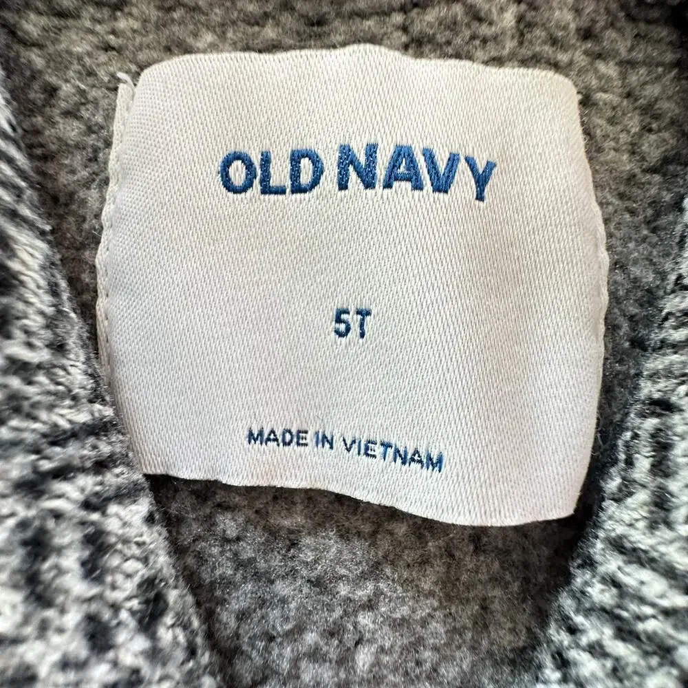 Old Navy Boy's Herringbone Fleece Cardigan GUC 5T